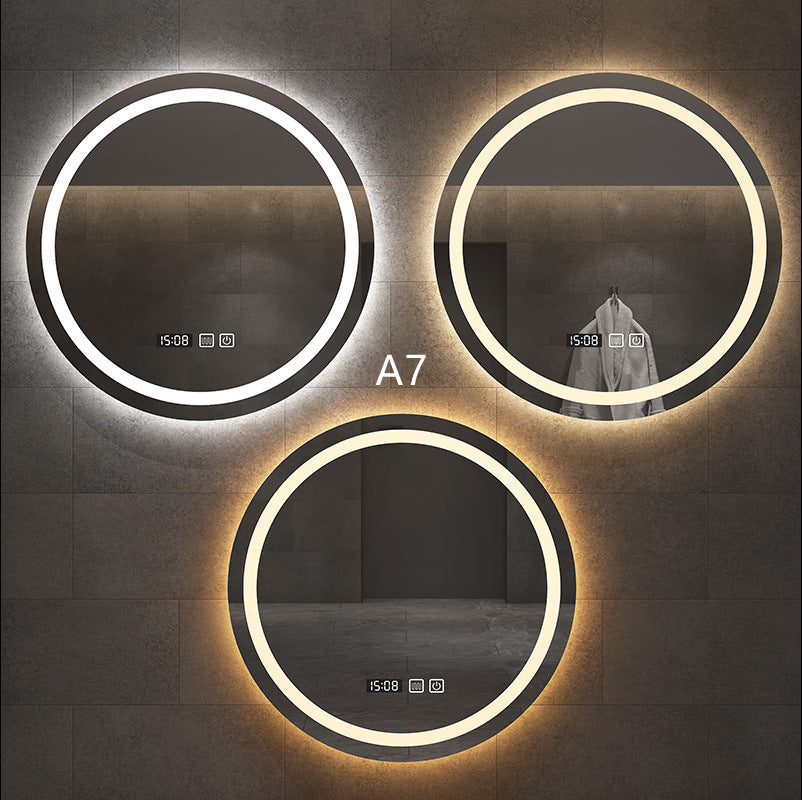 Round Smart Bathroom Toilet Mirror With Light Touch Screen Induction -  Elite Bridge