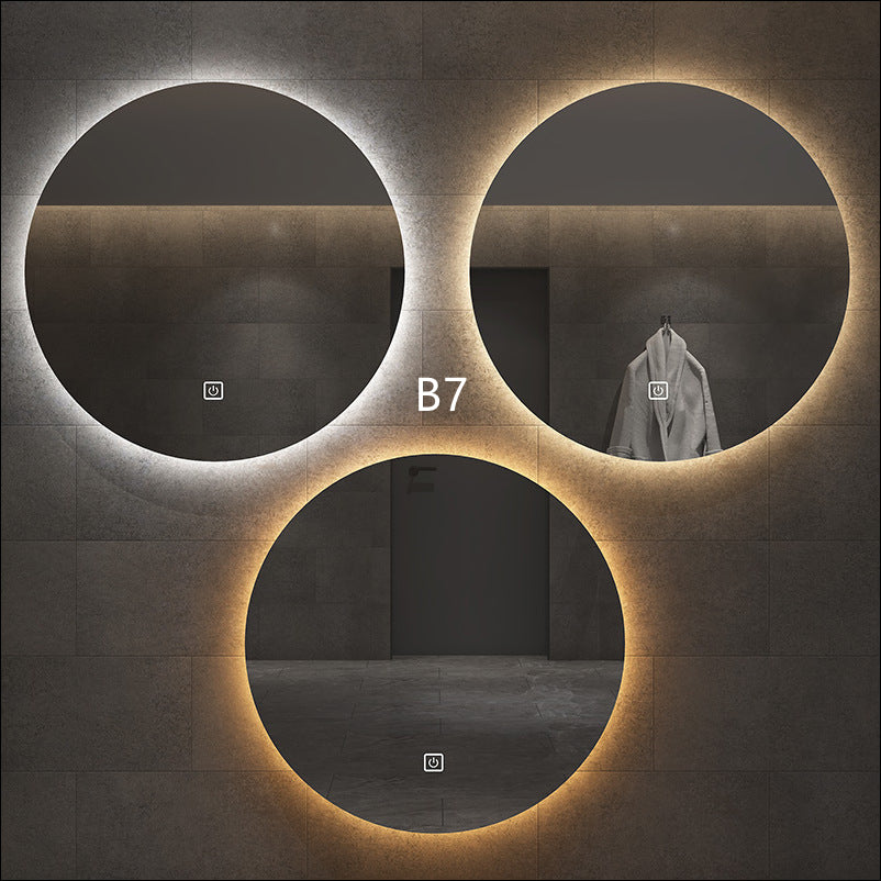 Round Smart Bathroom Toilet Mirror With Light Touch Screen Induction -  Elite Bridge