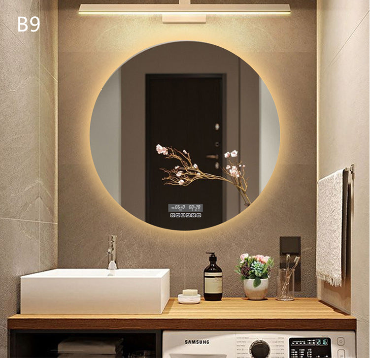 Round Smart Bathroom Toilet Mirror With Light Touch Screen Induction -  Elite Bridge