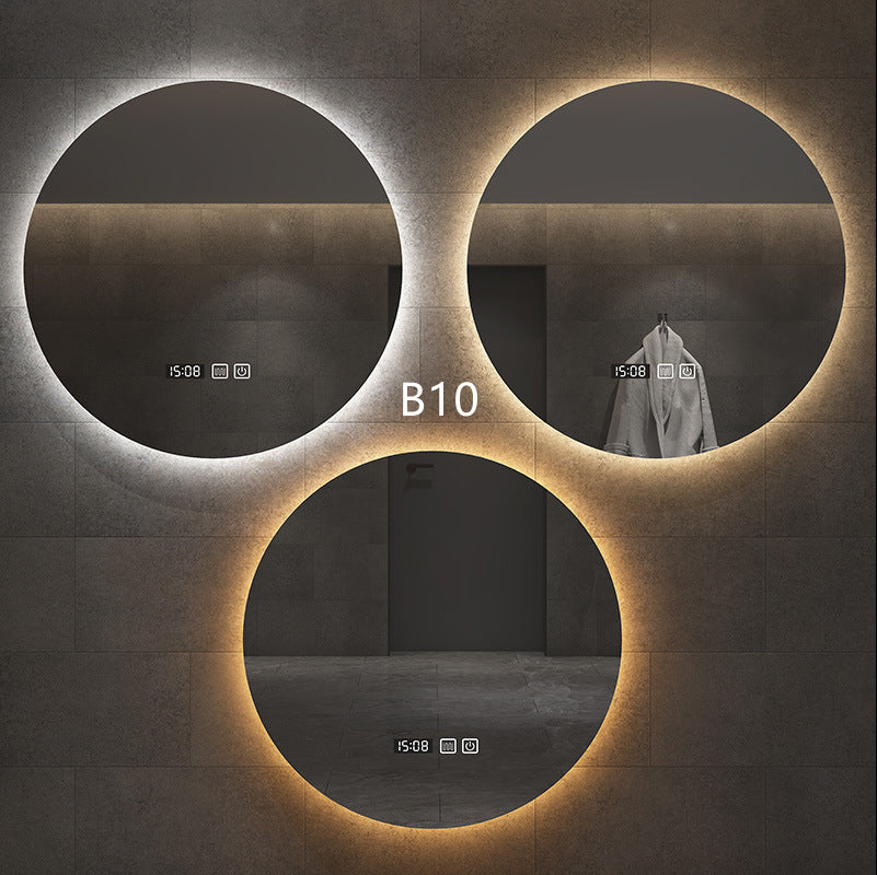 Round Smart Bathroom Toilet Mirror With Light Touch Screen Induction -  Elite Bridge