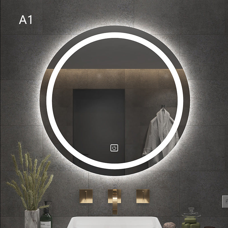 Round Smart Bathroom Toilet Mirror With Light Touch Screen Induction -  Elite Bridge
