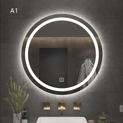 Round Smart Bathroom Toilet Mirror With Light Touch Screen Induction -  Elite Bridge