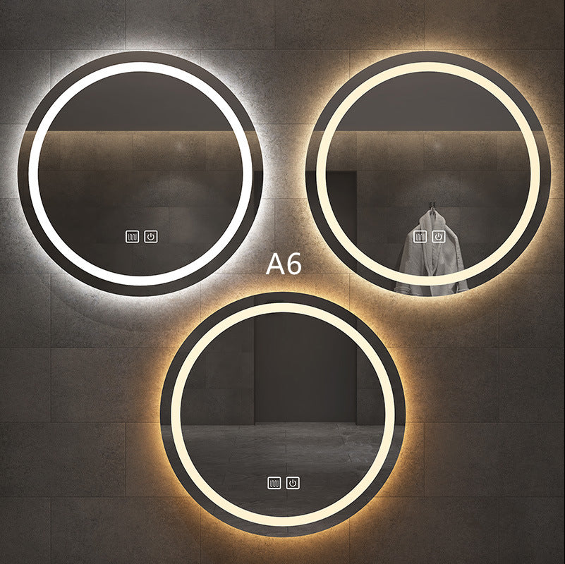 Round Smart Bathroom Toilet Mirror With Light Touch Screen Induction -  Elite Bridge