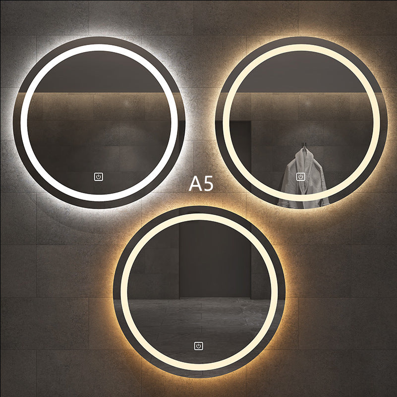 Round Smart Bathroom Toilet Mirror With Light Touch Screen Induction -  Elite Bridge