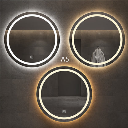 Round Smart Bathroom Toilet Mirror With Light Touch Screen Induction -  Elite Bridge
