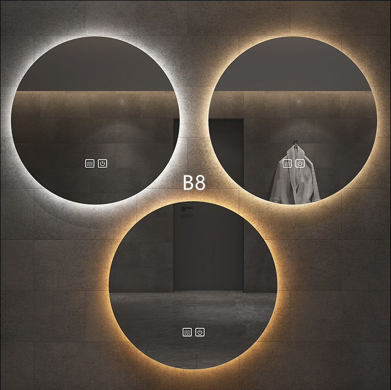 Round Smart Bathroom Toilet Mirror With Light Touch Screen Induction -  Elite Bridge