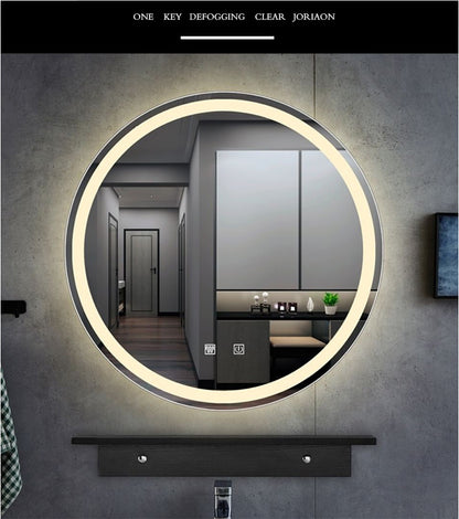 Round Smart Bathroom Toilet Mirror With Light Touch Screen Induction -  Elite Bridge
