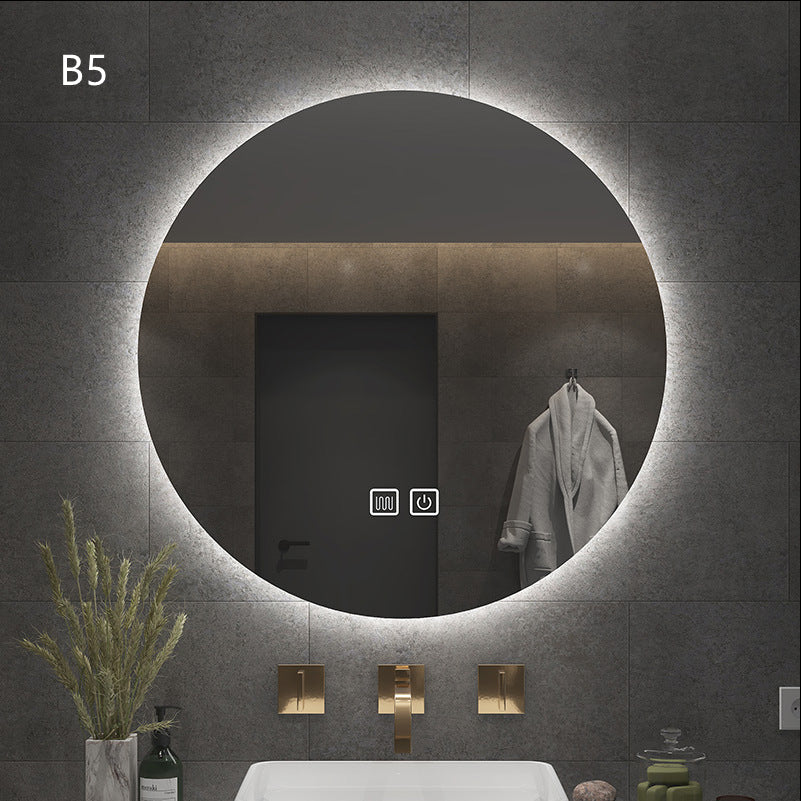 Round Smart Bathroom Toilet Mirror With Light Touch Screen Induction -  Elite Bridge
