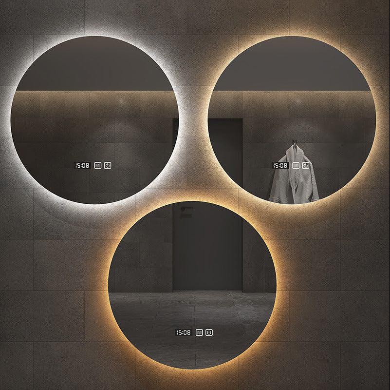 Round Smart Bathroom Toilet Mirror With Light Touch Screen Induction -  Elite Bridge