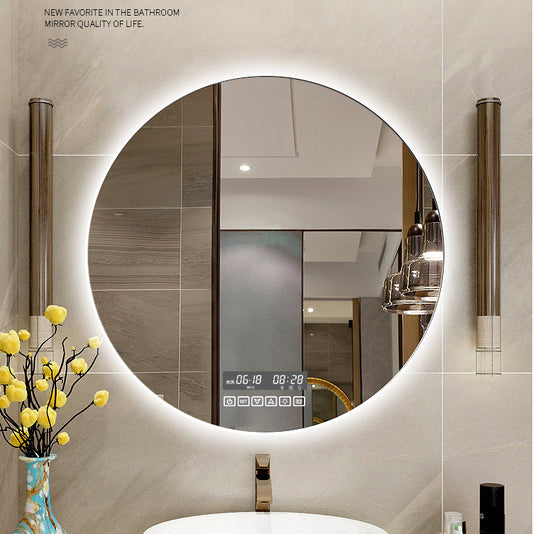 Round Smart Bathroom Toilet Mirror With Light Touch Screen Induction -  Elite Bridge
