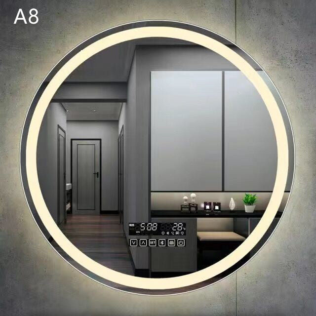 Round Smart Bathroom Toilet Mirror With Light Touch Screen Induction -  Elite Bridge