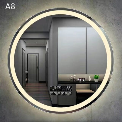 Round Smart Bathroom Toilet Mirror With Light Touch Screen Induction -  Elite Bridge
