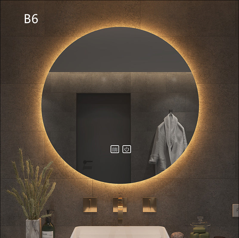 Round Smart Bathroom Toilet Mirror With Light Touch Screen Induction -  Elite Bridge